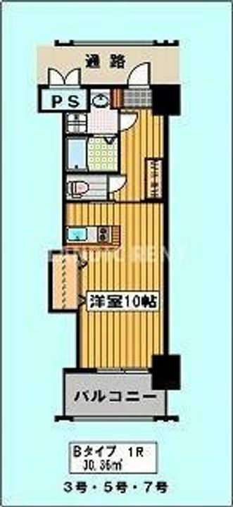 ロイヤル渡辺通Ⅱの間取り