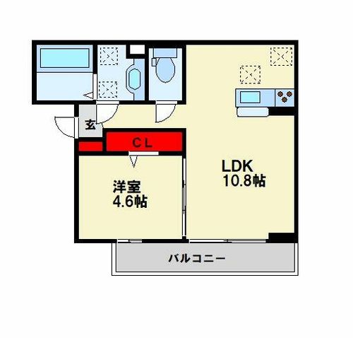 D-ROOM中原西102の間取り
