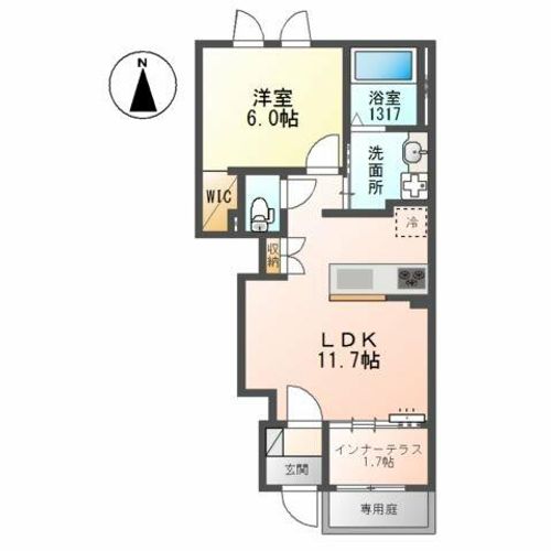 若江北町2丁目B棟新築工事の間取り