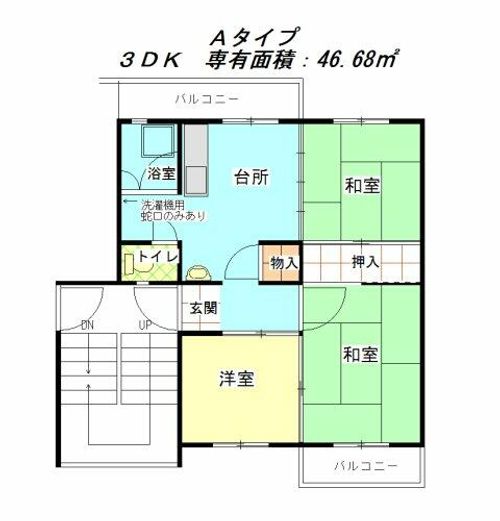 公社賃貸SMALIO 星田3-207の間取り