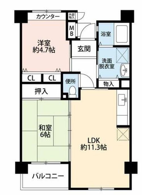 公社賃貸SMALIO 湊1-303の間取り