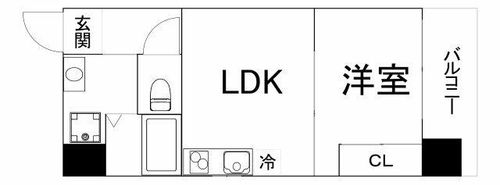 大阪府大阪市北区天神橋1丁目(マンション)の賃貸物件の間取り
