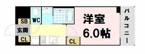 エステムコート難波サウスプレイスVIIリアンの間取り