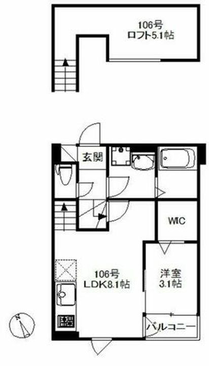 福岡県久留米市瀬下町(アパート)の賃貸物件の間取り