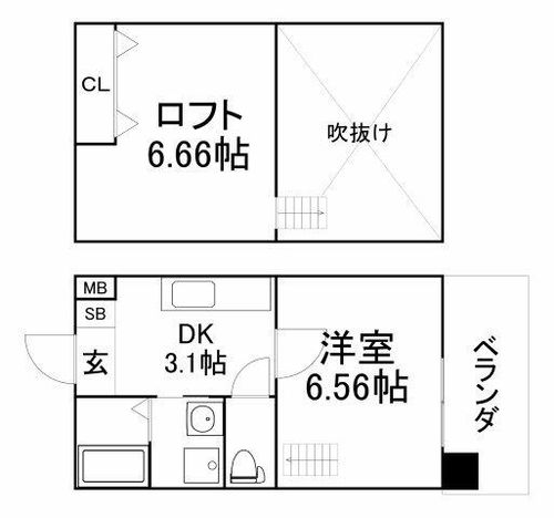 大阪府大阪市北区黒崎町(マンション)の賃貸物件の間取り