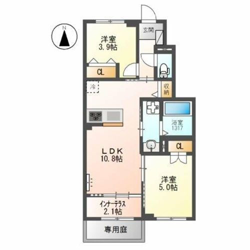 若江北町2丁目A棟新築工事の間取り