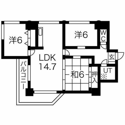 コートアクシス新栄701の間取り