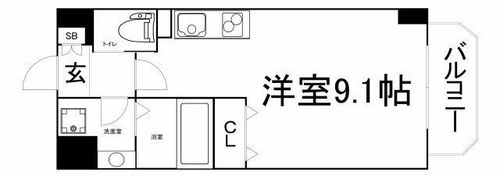 大阪府大阪市天王寺区大道1丁目(マンション)の賃貸物件の間取り