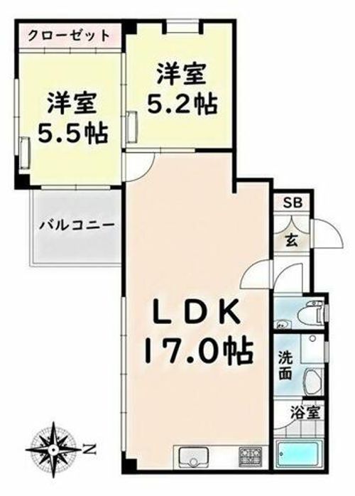 愛知県名古屋市瑞穂区平郷町6丁目(マンション)の賃貸物件302の間取り