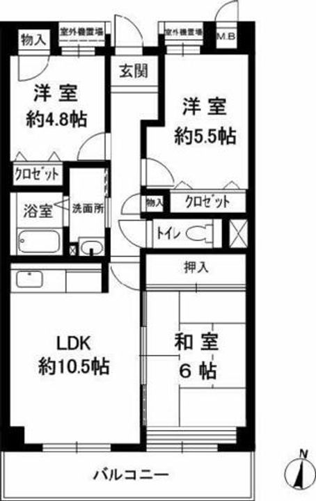 兵庫県神戸市灘区神前町1丁目(マンション)の賃貸物件402の間取り