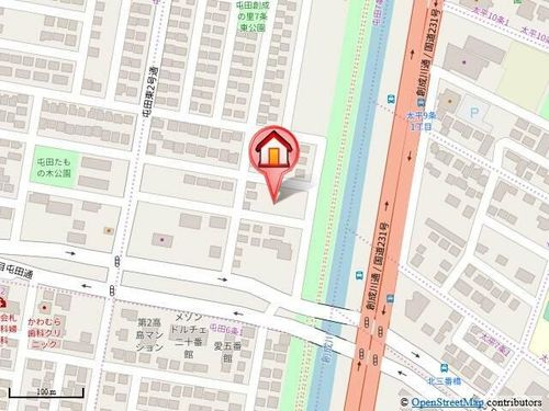 北海道札幌市北区屯田七条1丁目(一戸建)の賃貸物件1の地図
