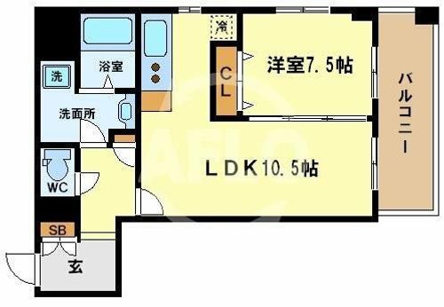 レジディア心斎橋ウエストの間取り