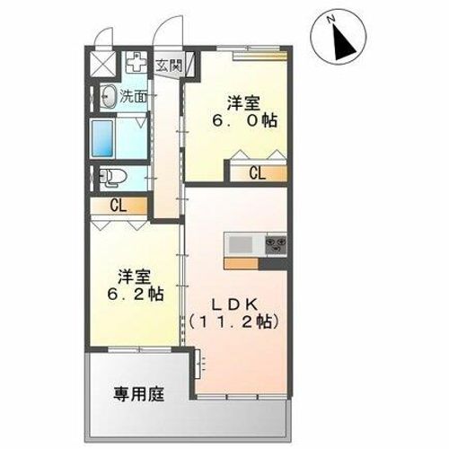福岡県久留米市御井旗崎4丁目(マンション)の賃貸物件の間取り