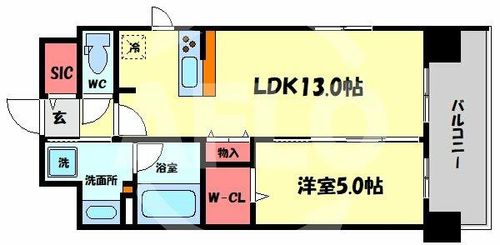ブルフォルトゥーナ扇町の間取り