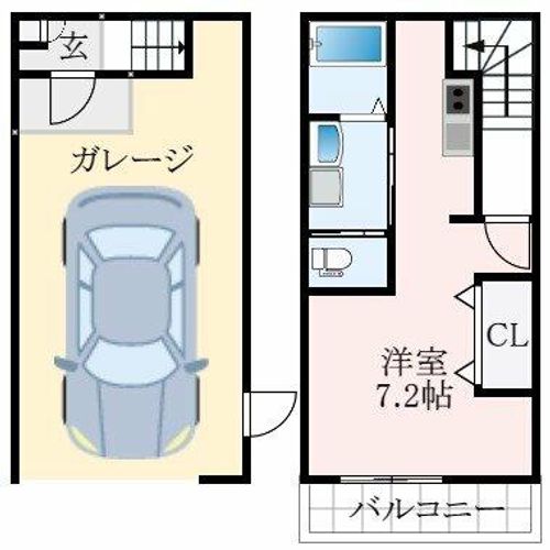 大阪府松原市高見の里6丁目(アパート)の賃貸物件の間取り