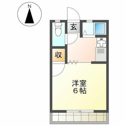 川辺マンション206の間取り