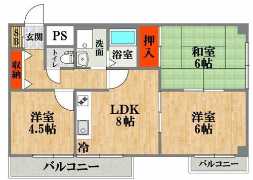 K2アヴェニュー203の間取り