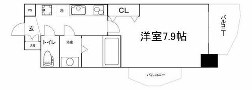 大阪府大阪市東成区中本1丁目(マンション)の賃貸物件の間取り