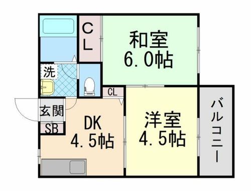 えぼしハイツ六甲の間取り
