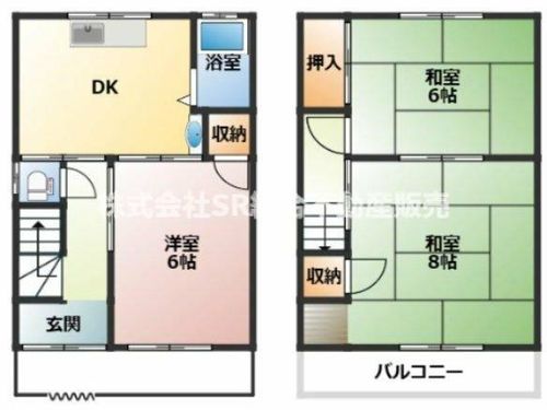 大阪府東大阪市花園西町2丁目(一戸建)の賃貸物件の間取り
