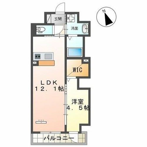 福岡県久留米市本町(マンション)の賃貸物件の間取り