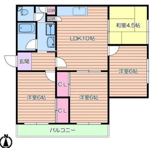 兵庫県川西市寺畑2丁目(アパート)の賃貸物件の間取り