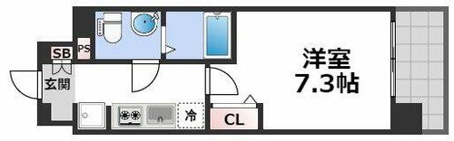 エグゼ難波WESTリバーの間取り