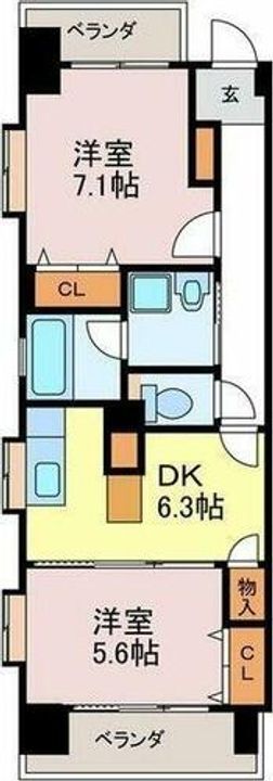 サンデンハイツ若葉通の間取り