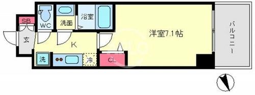 プレサンスOSAKA DOMECITYクロスティの間取り