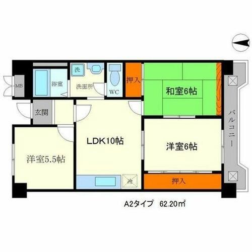 アネスティ千里丘1号館0202の間取り