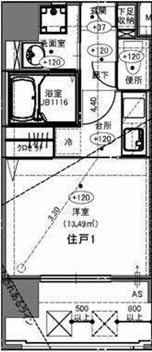 メイクス博多石城の間取り