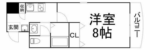 大阪府大阪市中央区安堂寺町2丁目(マンション)の賃貸物件401の間取り