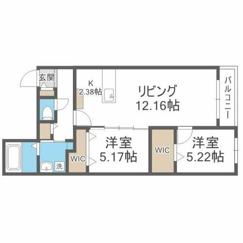 ビッグレジデンス北32条405の間取り
