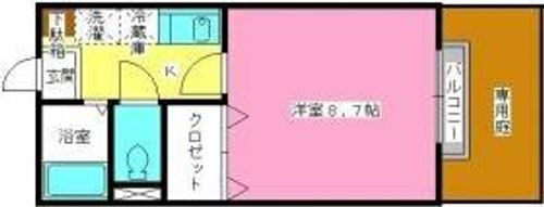 福岡県福岡市博多区那珂2丁目(アパート)の賃貸物件の間取り