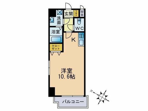 リヴェール渡辺通南501の間取り