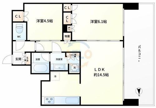 ブランズタワー御堂筋本町の間取り