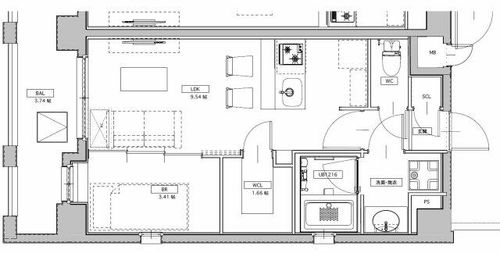 エスペランサ天神南の間取り