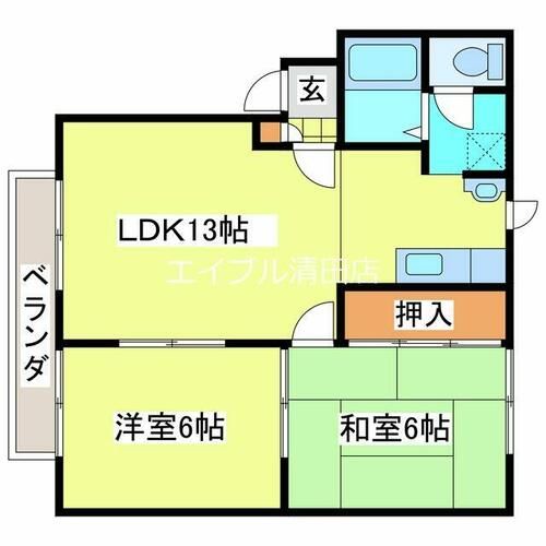メイプルコート202の間取り
