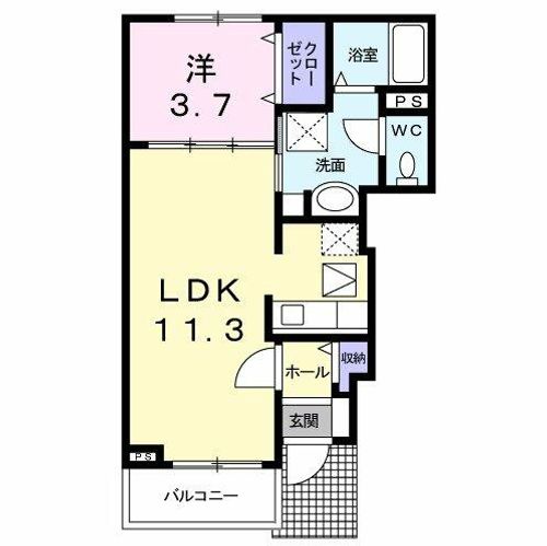 デフィー川原 Aの間取り