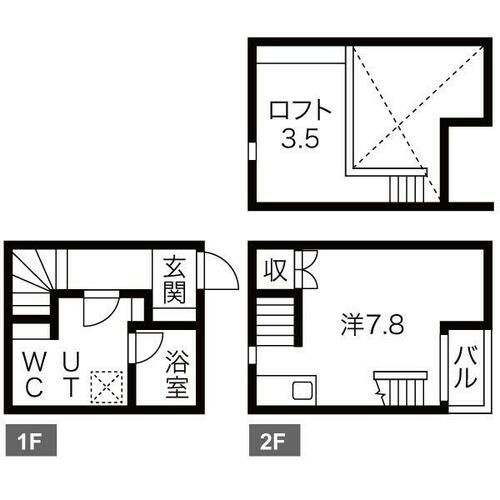 愛知県名古屋市南区豊田2丁目(アパート)の賃貸物件Bの間取り