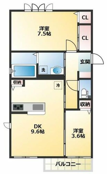 メゾンドソレイユ平野東の間取り