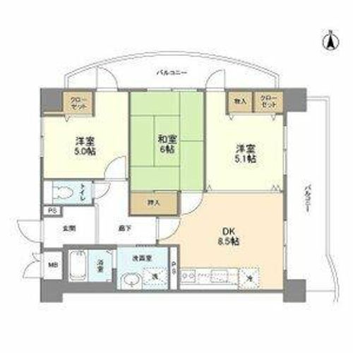 サンリットステージ出戸の間取り