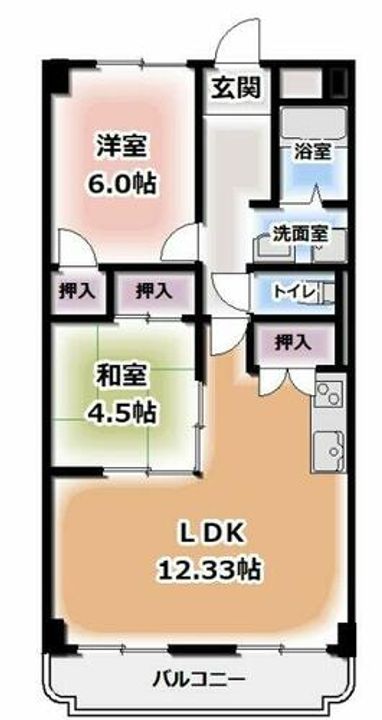 大阪府寝屋川市池田旭町(マンション)の賃貸物件の間取り