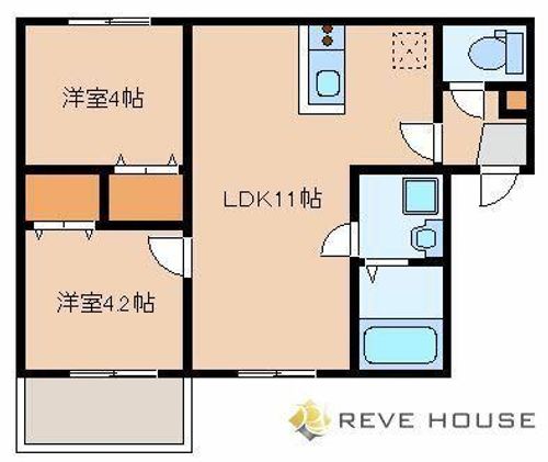 福岡県福岡市東区原田1丁目(アパート)の賃貸物件の間取り