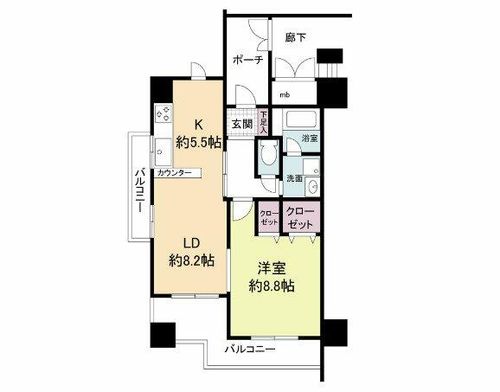 大阪府大阪市西区九条2丁目(マンション)の賃貸物件904の間取り