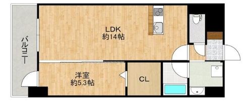 福岡県北九州市戸畑区天神1丁目(マンション)の賃貸物件の間取り