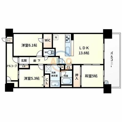 キングス夢咲シティひかりの街 A棟の間取り