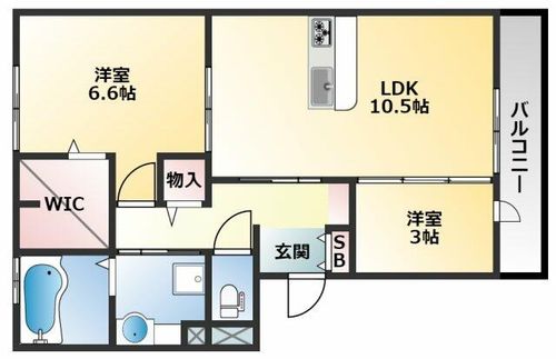 大阪府大阪市平野区喜連2丁目(アパート)の賃貸物件の間取り