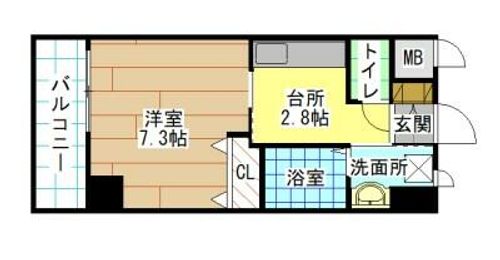 福岡県北九州市小倉北区香春口1丁目(マンション)の賃貸物件の間取り