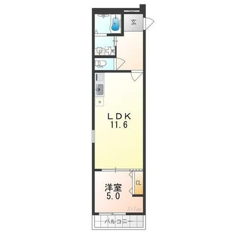 大阪府堺市西区鳳中町1丁(アパート)の賃貸物件の間取り